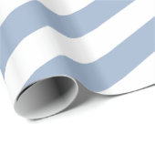 Glänzendes Geschenkpapier Blau-Weiß gestreift (Rolleneckpunkt)