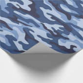 Glänzendes Geschenkpapier Blaues Heer (Ecke)