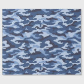 Glänzendes Geschenkpapier Blaues Heer (Flach)