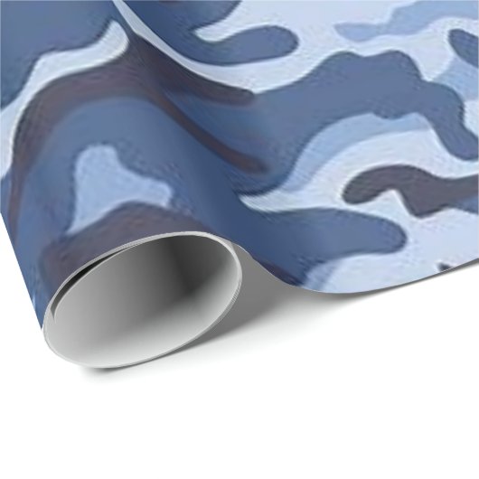 Glänzendes Geschenkpapier Blaues Heer (Rolleneckpunkt)