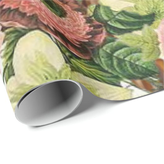 Glänzendes Geschenkpapier floral (Rolleneckpunkt)