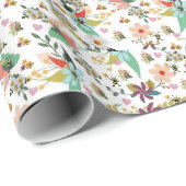 Glänzendes Geschenkpapier, Floral Geschenkpapier (Rolleneckpunkt)