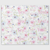 Glänzendes Geschenkpapier Floral Sie hat Ja gesagt (Flach)