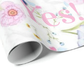 Glänzendes Geschenkpapier Floral Sie hat Ja gesagt (Rolleneckpunkt)