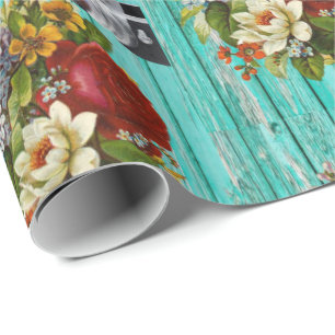 Glänzendes Geschenkpapier Fotografie Floral