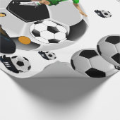 Glänzendes Geschenkpapier Fußball (Ecke)
