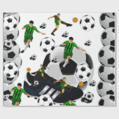 Glänzendes Geschenkpapier Fußball (Flach)