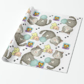 Glänzendes Geschenkpapier Katze (Ungerollt)