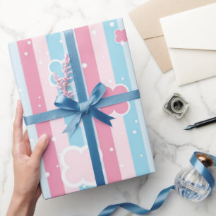 Glänzendes Geschenkpapier Pastellfarben Streifen