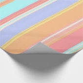 Glänzendes Geschenkpapier Pastellstreifen (Ecke)