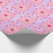Glänzendes Geschenkpapier rosa Blumen (Ecke)