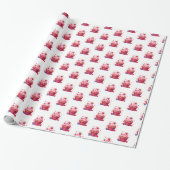 Glänzendes Geschenkpapier Rosa Cupcake (Ungerollt)