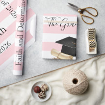 Glänzendes Geschenkpapier Rosa Streifen Absolvent 