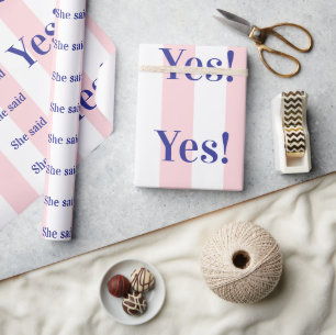Glänzendes Geschenkpapier Rosa Streifen Sie sagte