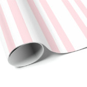 Glänzendes Geschenkpapier Rosa & Weiß gestreift (Rolleneckpunkt)
