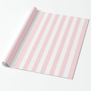 Glänzendes Geschenkpapier Rosa & Weiß gestreift