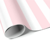 Glänzendes Geschenkpapier Rosa & Weiß gestreift (Rolleneckpunkt)