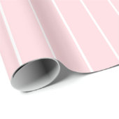 Glänzendes Geschenkpapier Rosa & Weiß gestreift (Rolleneckpunkt)