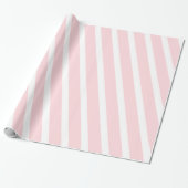 Glänzendes Geschenkpapier Rosa & Weiß gestreift (Ungerollt)