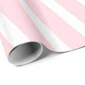 Glänzendes Geschenkpapier Rosa & Weiß gestreift (Rolleneckpunkt)