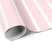 Glänzendes Geschenkpapier Rosa & Weiß gestreift (Rolleneckpunkt)