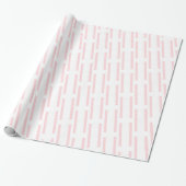Glänzendes Geschenkpapier Rosa & Weiß gestreift (Ungerollt)