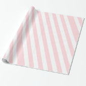 Glänzendes Geschenkpapier Rosa & Weiß gestreift (Ungerollt)