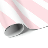 Glänzendes Geschenkpapier Rosa & Weiß gestreift (Rolleneckpunkt)