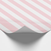 Glänzendes Geschenkpapier Rosa & Weiß gestreift (Ecke)