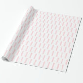 Glänzendes Geschenkpapier Rosa & Weiß gestreift (Ungerollt)