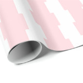 Glänzendes Geschenkpapier Rosa & Weiß gestreift (Rolleneckpunkt)