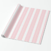Glänzendes Geschenkpapier Rosa & Weiße Streifen (Ungerollt)