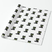 Glänzendes Geschenkpapier schwarze Katze grüne Aug (Ungerollt)