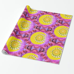 Glänzendes Geschenkpapier, Sonne Mond Geschenkpapier