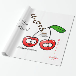 Glänzendes Geschenkpapier, Vorher Nachher Kaffee K Geschenkpapier