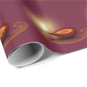 Glänzendes glückliches Diwali Diya - Packpapier (Rolleneckpunkt)