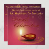 Glänzendes glückliches Diwali - Festival der Einladung (Vorne/Hinten)