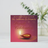 Glänzendes glückliches Diwali - Festival der Einladung (Stehend Vorderseite)