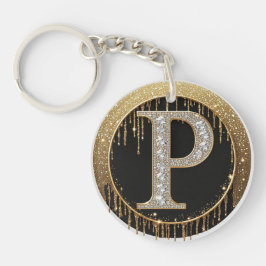 Glänzendes Gold Buchstaben P Geschenk Schlüsselanhänger
