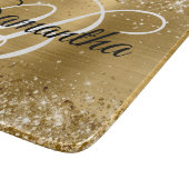 Glänzendes Gold-Fancy-Monogramm Schneidebrett (Ecke)
