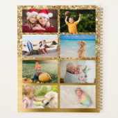 Glänzendes Gold Glam 14 Foto Collage Planer (Rückseite)