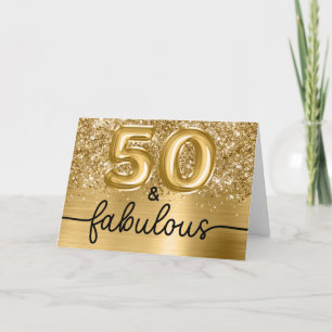 Glänzendes Gold Glam 50 und Fabelhaft Karte