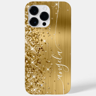 Glänzendes Gold Glam Signatur Case-Mate iPhone 14 Pro Max Hülle