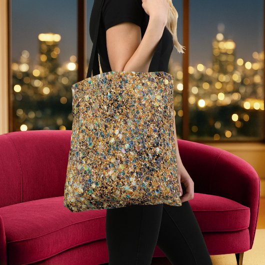 Glänzendes Gold Glitter Blau Grün Funkelnde Paille Tasche