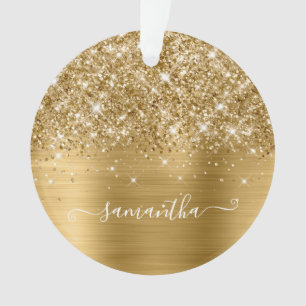 Glänzendes Gold Mädchenhaftes Signatur-Kalligrafie Ornament