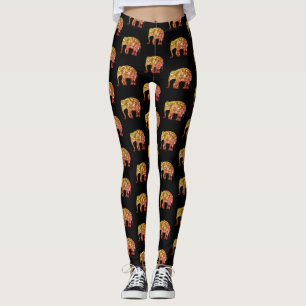 Glänzendes gold-orange Ombre-Elefantenmuster schwa Leggings