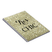 Glänzendes Gold SEHR CHIC Notizbuch Notizblock (Rechte Seite)