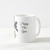 Glänzendes Gold Silber Neujahr Mitternachtsstunde  Kaffeetasse (VorderseiteRechts)