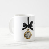 Glänzendes Gold Silber Neujahr Mitternachtsstunde  Kaffeetasse (Vorderseite Links)