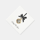 Glänzendes Gold Silber Neujahr Mitternachtsstunde  Serviette (Ecke)